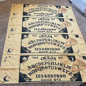 Ouija Board Print Flag - Black on Tan (58W x 81 L)